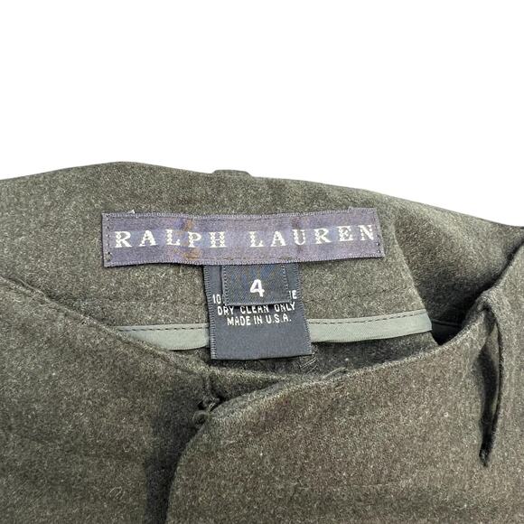 Ralph Lauren Black Label‎ Vintage Trouser Pants Wool Olive Green Size 4 - Picture 9 of 11